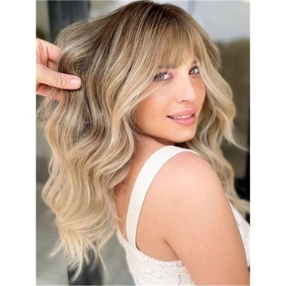 SHORT Ombre Blonde Wigs with Bangs NEW